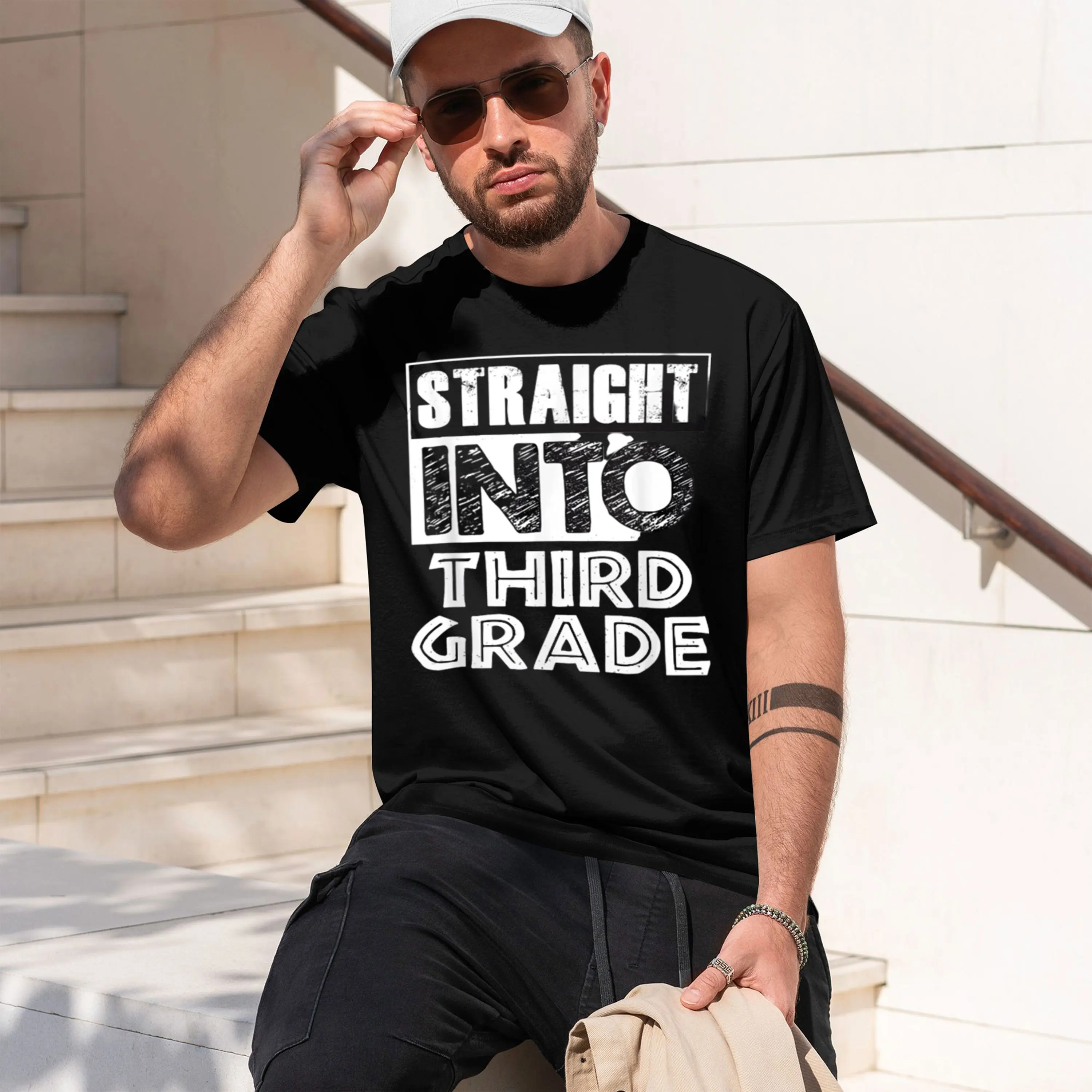 Straight Into Third Grade 3rd Grader Clothing Male Gifts For Men Funny Shirts Summer Men's Clothes Figures 2026 New Model Short-
