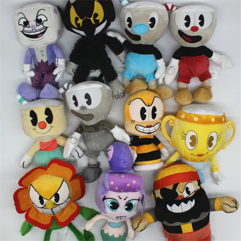 

1piece Hot Cuphead Plush Doll Toys Mugman The Chalice Soft Plush Stuffed Toy Cute Cartoon Doll For Kid Children Christmas Gift