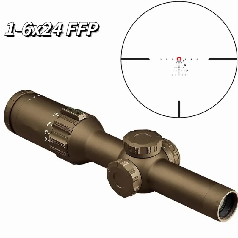 

LPVO Tactical Optical FFP Riflescope TANGO-6T 1-6x24MM 30mm Tube Airsoft and Hunting with Full MilSpec Markings