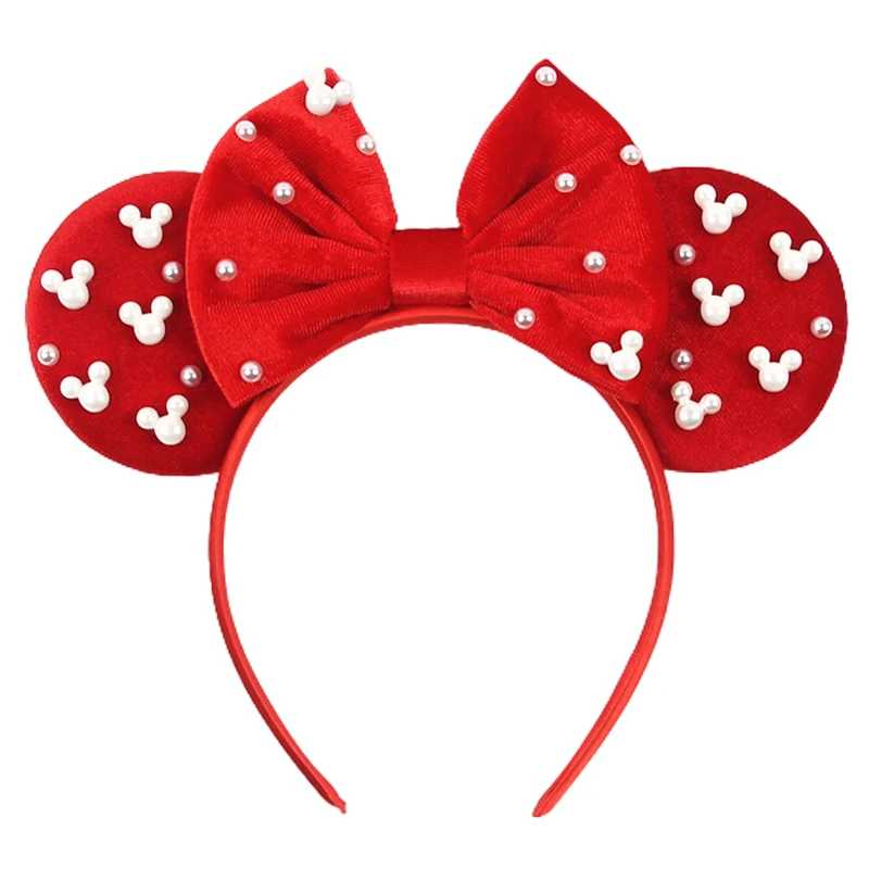 1pc Cute Mouse Ears Headband Women 5‘’ Velvet Bow Hairband For Girls Festival Party Cosplay DIY Hair Accessories Gift image 3