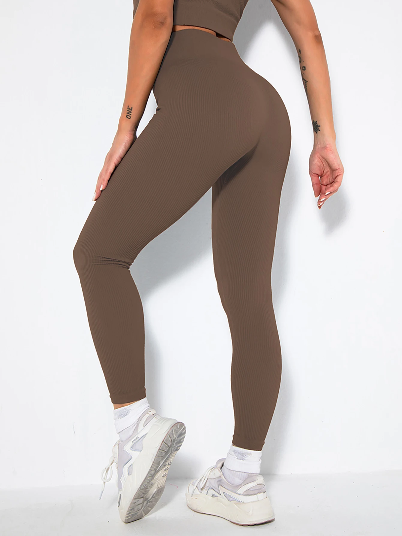 Leggings de yoga taille haute sans couture, pantalon de sport, fitness, doux, amincissant, bureau américain