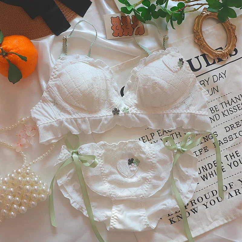 fresh-girls-underwear-women-push-up-lingerie-without-steel-ring-thin-cotton-lotus-leaf-bra-with-pants-suit