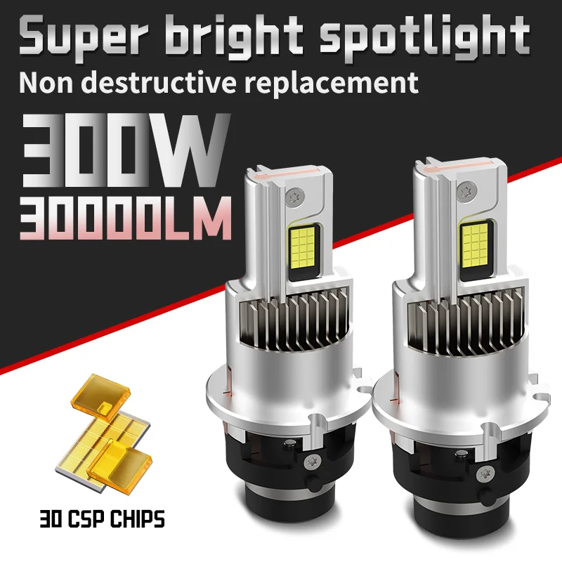 

D SERIES D2R D4R Car LED Headlight HID Bulbs 1:1 LED 6000k Headlamp 12V 24V Canbus 30000LM Lights Auto Turbo Fan Lamp Plug&Play