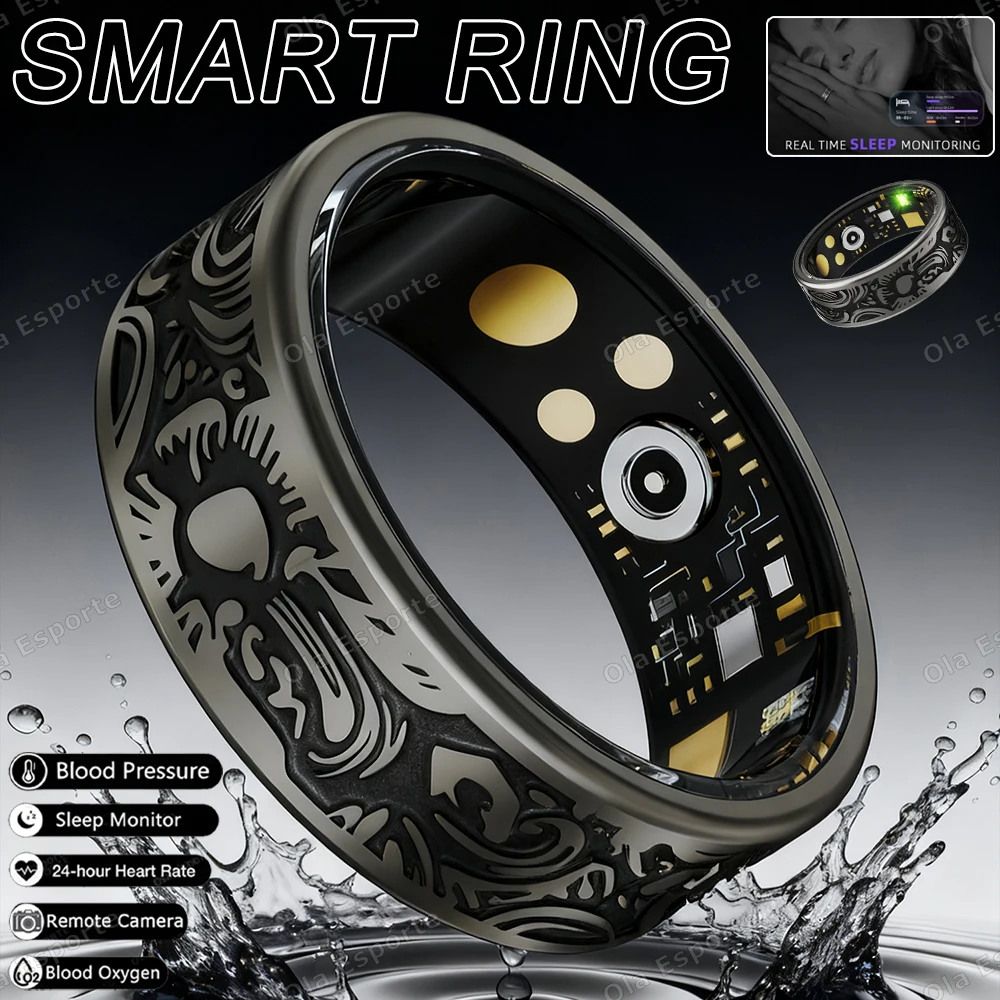 

New Smart Ring Heart Rate Blood Pressure Health Monitor Men Women Smartring Waterproof Care for family Fitness Sports Rings 2025