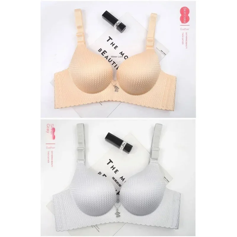 【Spots】Ultra thick 8cm One-piece Seamless Steel Ring Sexy Flat Chest Thickened Small Chest Gathered Bra Extra-thick Underwear