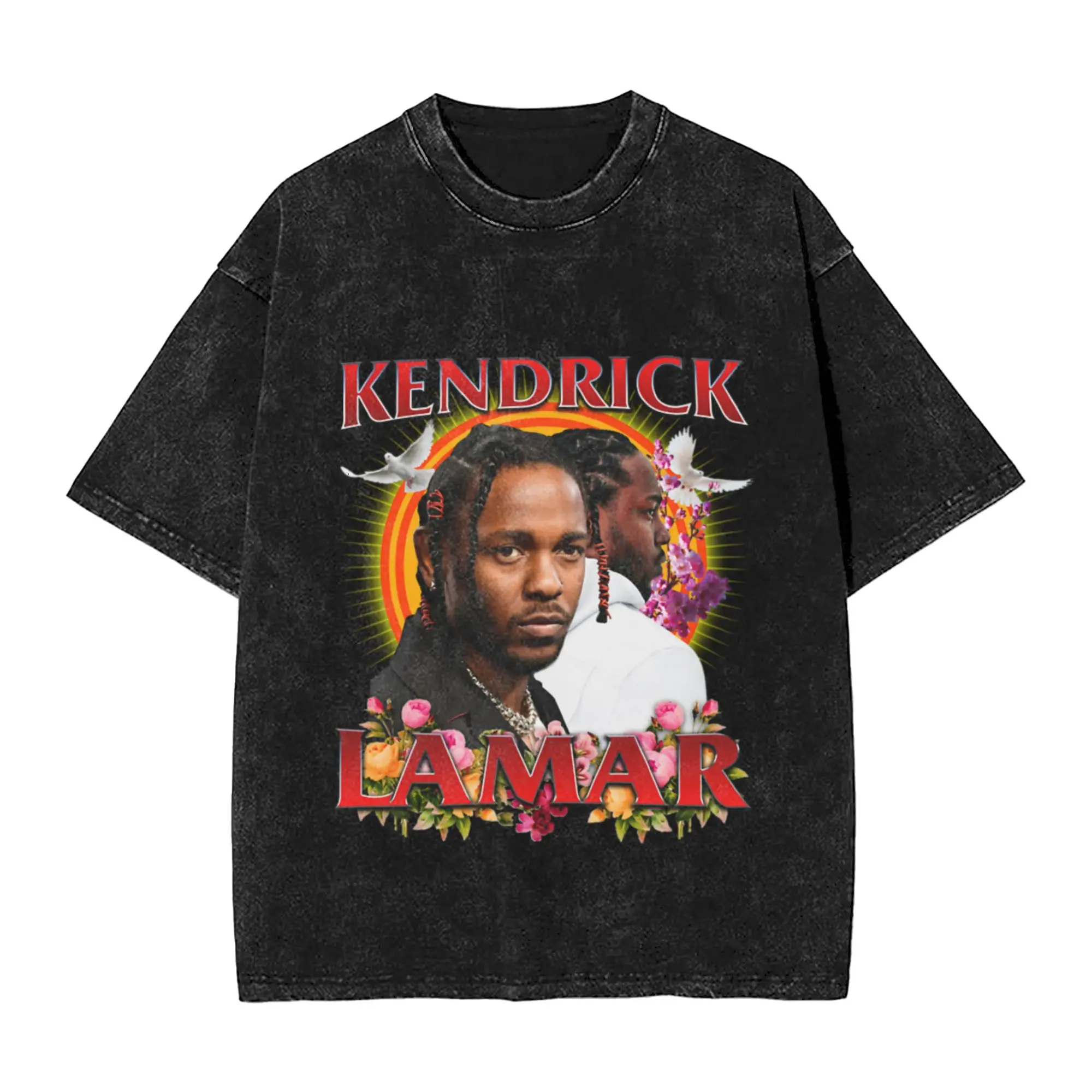 KENDRICK LAMAR VINTAGE Classic Trendy A Washed T Shirt Men's Women's Oversized Cotton Tees Tops