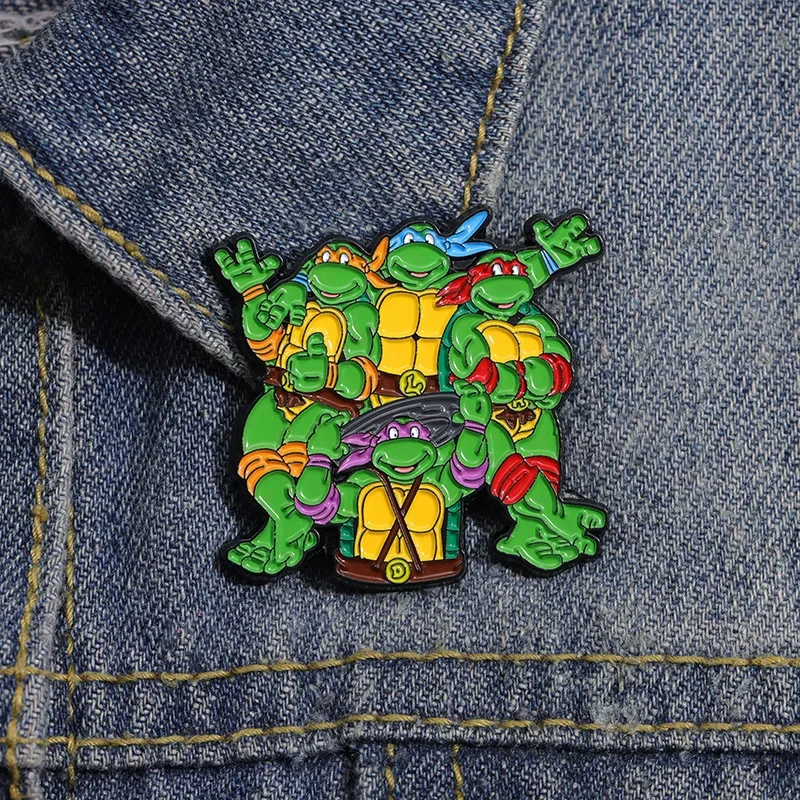 1pc Teenage Mutant Ninja Turtles Brooch TMNT Cartoon Peripheral Metal Enamel Pin Clothes Backpack Decor Badge Accessories