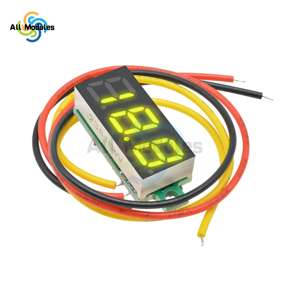 Mini LED Digital voltímetro, medidor de tensão, calibre Tester, 5 cores disponíveis, DC 4-30V, 0.28 \