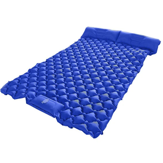 Inflatable Portable Foot Press Extra Thick Camping Mat Double Sleeping Camping Pad 2 Person Sleeping Mat with Built-in Pump