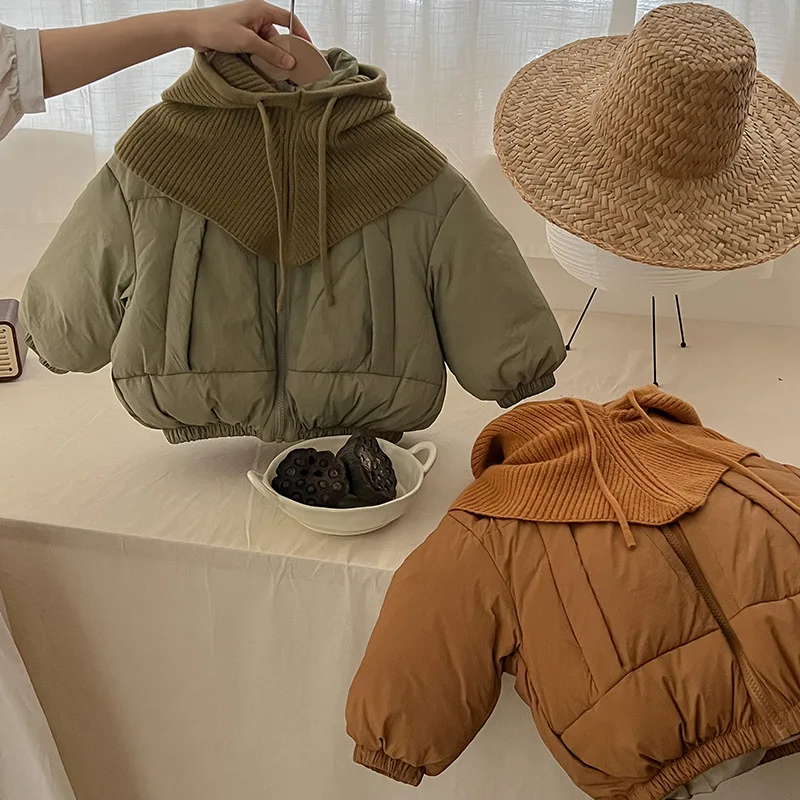 الخريف والشتاء جديد الفتيان والفتيات بلون محبوك قبعة أزياء تنوعا الملابس القطنية يندبروف ودافئة