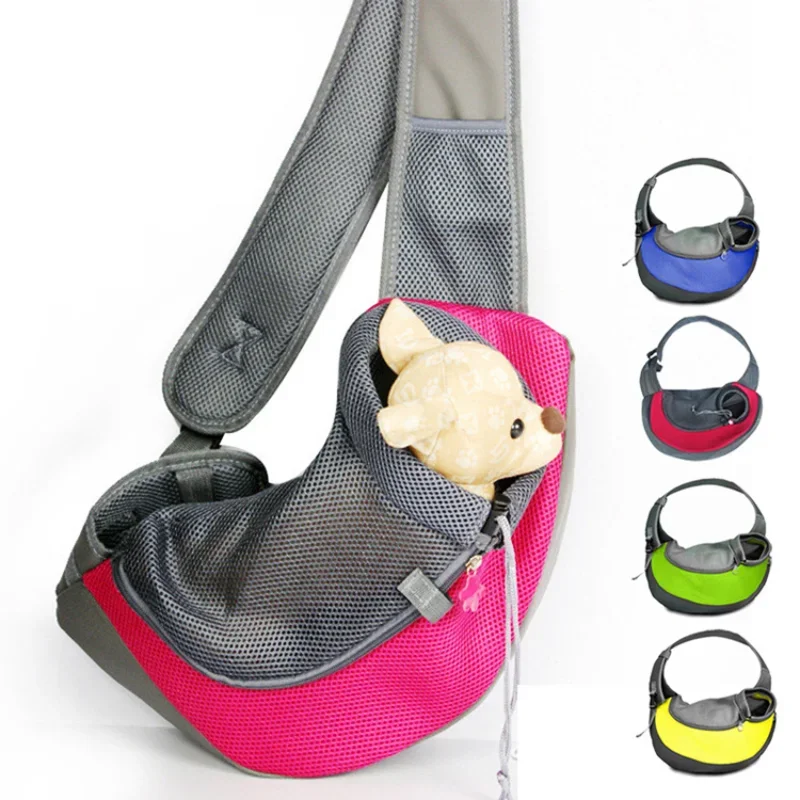 Portable One Shoulder Cat and Dog Travel Pet Bag Breathable Mesh Pet Straddle Backpack Supplies Cat Carrier  Dog Stuff Car seat