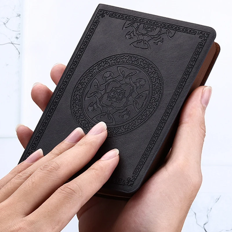 A6 Retro Style Pocket Type Mini Notebook Artificial PU Leather Writing Book Portable Notepad Office Bookkeeping