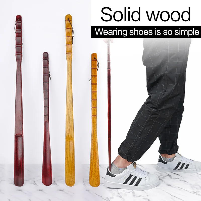 Wood 55cm 70cm Flexible Long Handle Shoehorn  Professional Wooden Shoe HornUseful Shoe Lifter Professional Shoe Spoon Home Tools