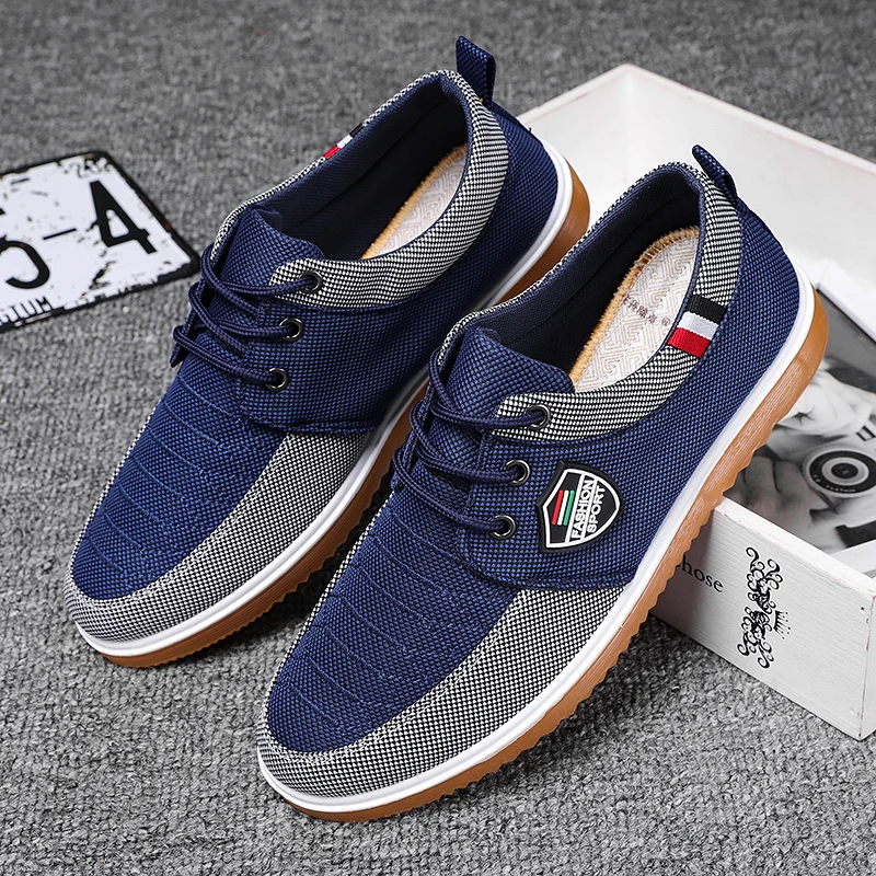 Men's Casual Sneakers Outdoor Work Anti-wear Mens Sneaker Sports Shoes Lace-up Men Vulcanized Shoe Hard-wearing Popular Model