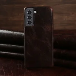 For Samsung S21 Case Luxury Real Genuine Leather Cover for Galaxy S25 FE S21Ultra S22 Plus S23Plus Note20 phone Cases Coque capa