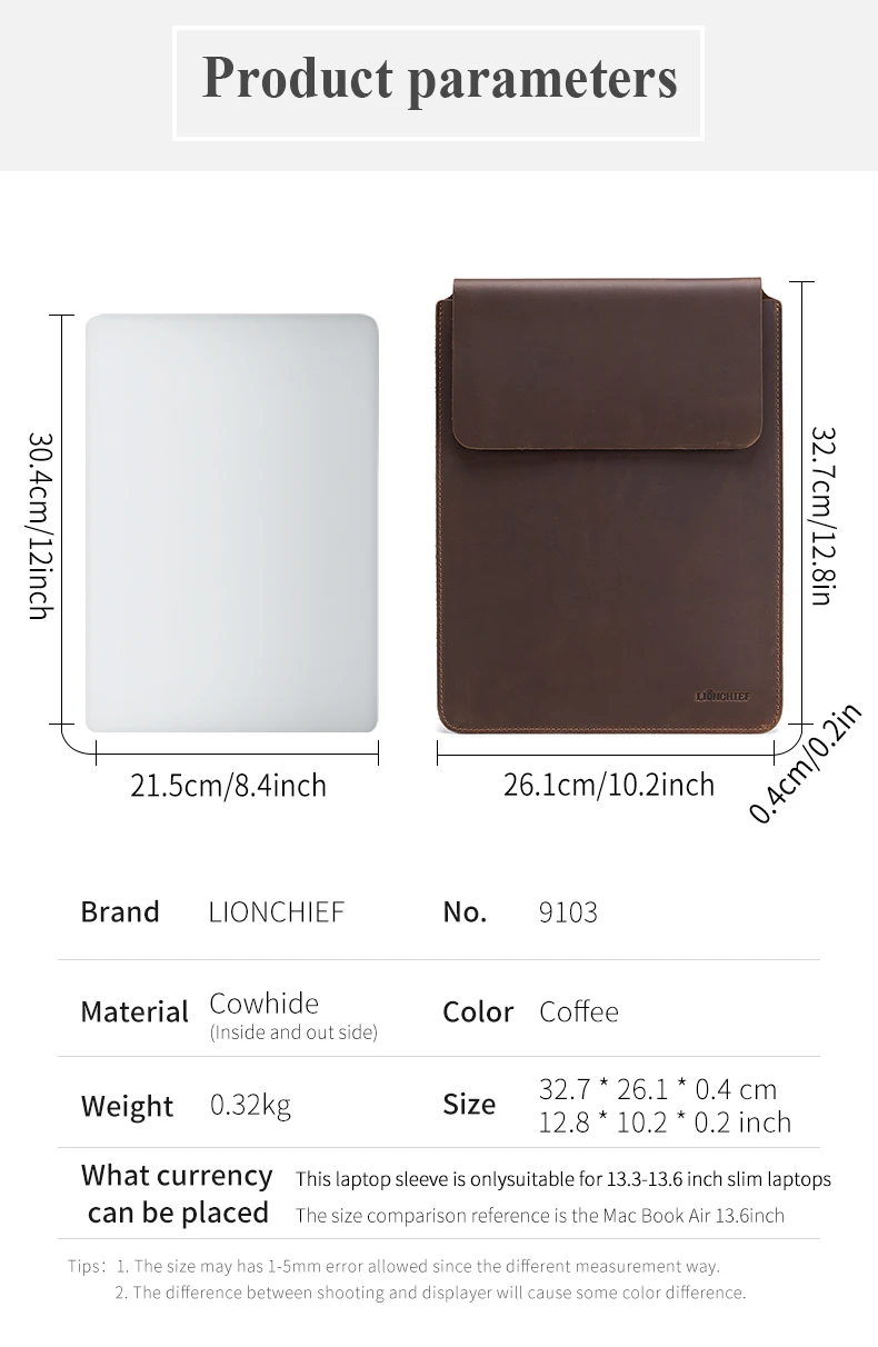 Laptop-Hülle aus Echtem Leder Schlanke Tablet-Schutzhülle für 15/15,6 Zoll MacBook Air/Pro – Detail 6