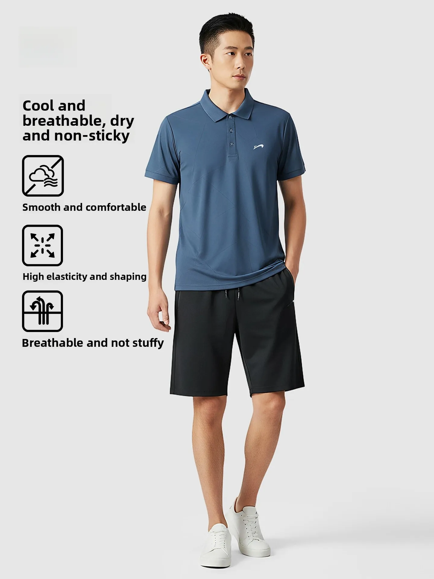 

Qui Dry Ice Silk ort Sve Set Men's Summer 2026 New Sport Tee-piece Set Dad's Summer Clothes Set Casual irt ...