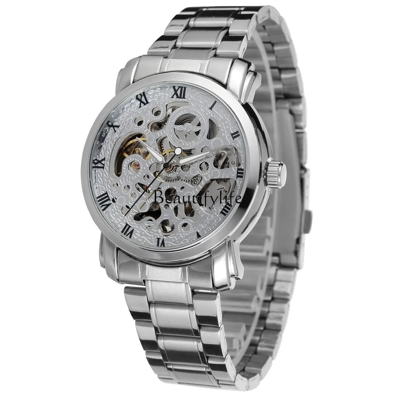 

Women's fashion casual exquisite small hollow automatic mechanical watch