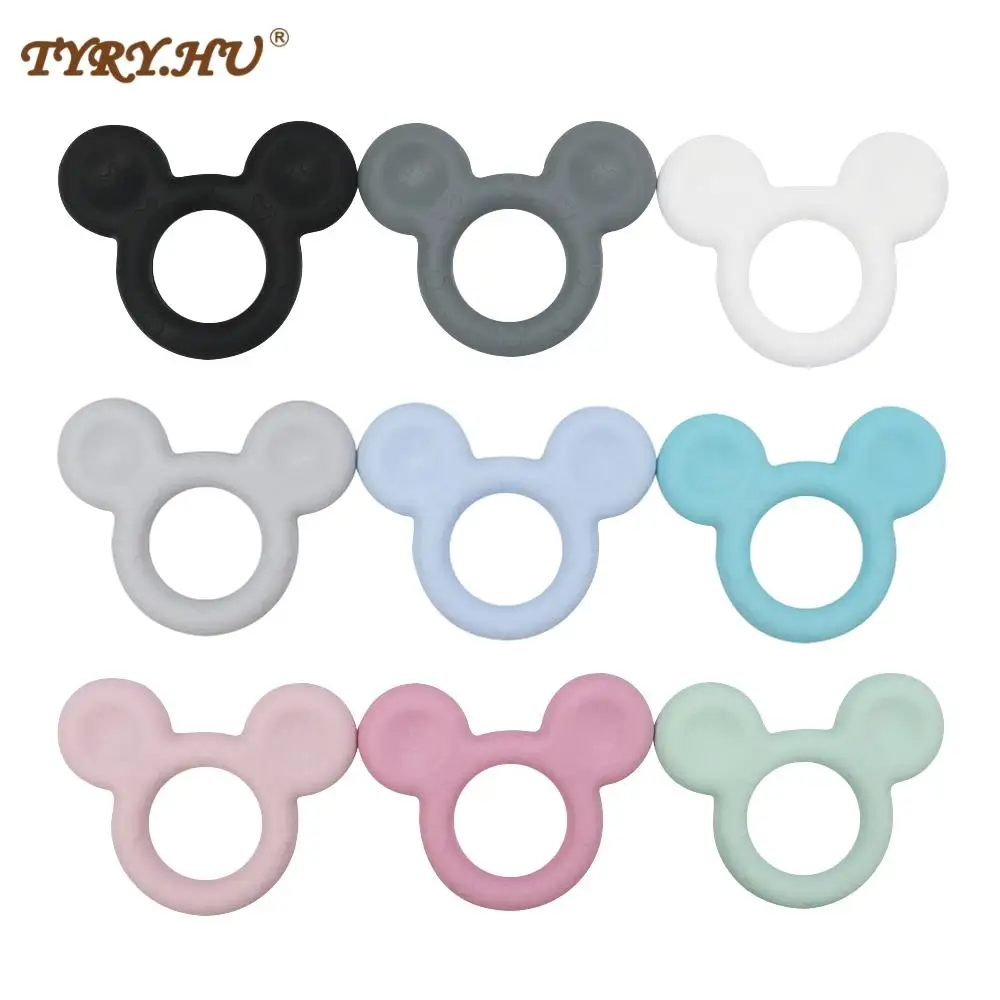 TYRY.HU 1PC Mickey Baby Silicone Teether Wapiti Turtle Baby Teething Product Accessories For Pacifier Chains BPA Free