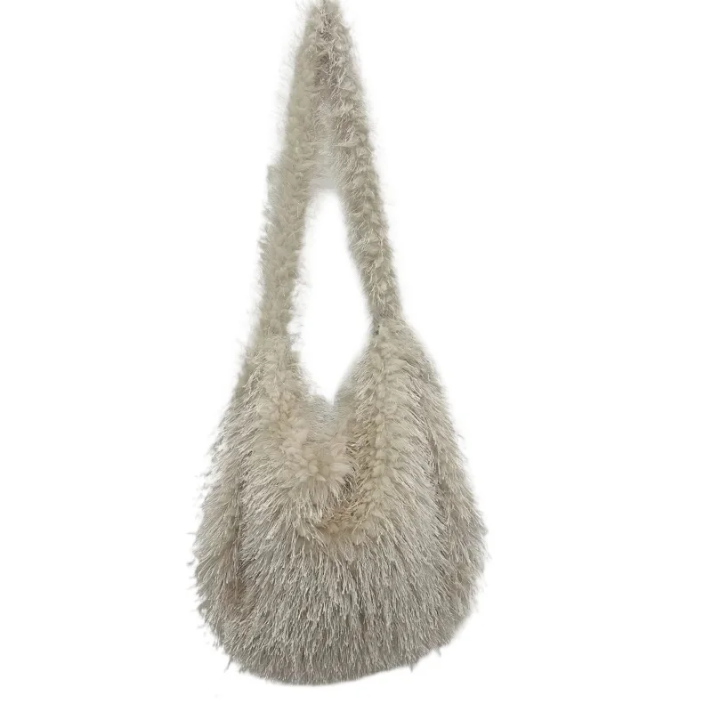 

Зимняя длинная сумка через плечо из искусственного меха Y2K, большая вместительная пушистая сумка на плечо в стиле панк для девочек, плюшевая сумка на плечо с магнитной пряжкой