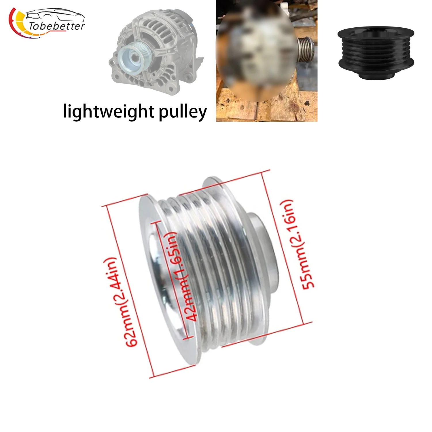 supply 1.8T engines Alternator pulley LightWeight Replacement upgrade For Audi VW golf Car performance heavy factory autopart