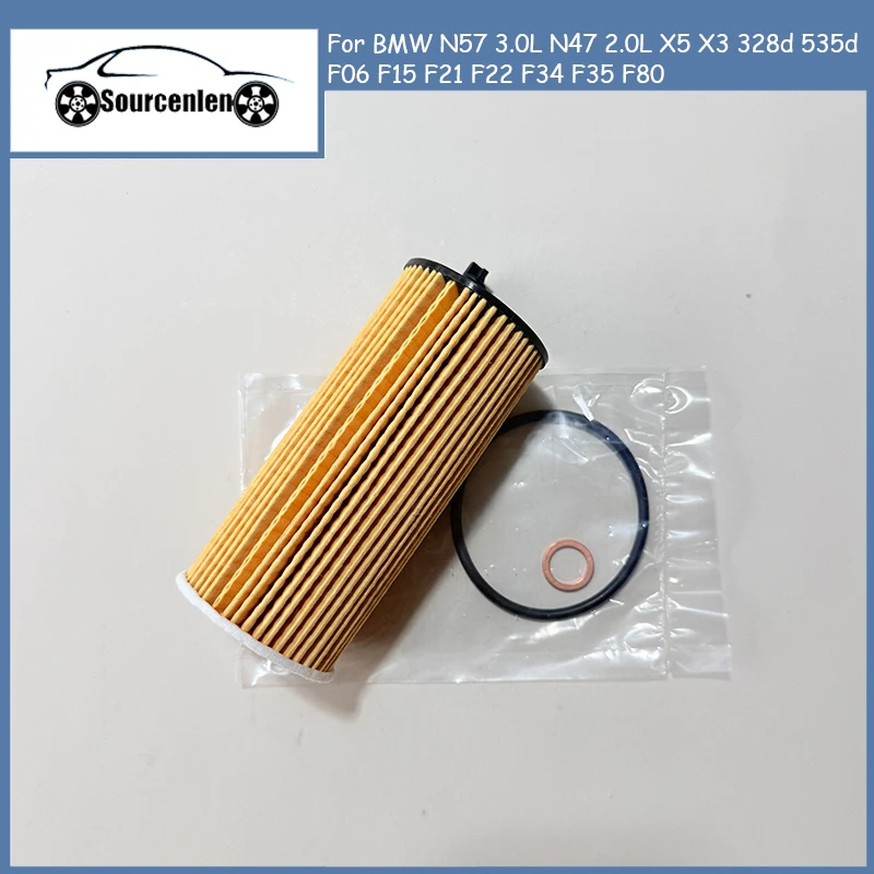 Engine Oil Filter For BMW N57 3.0L N47 2.0L 11428507683  X5 X3 328d 535d F06 F15 F21 F22 F34 F35 F80