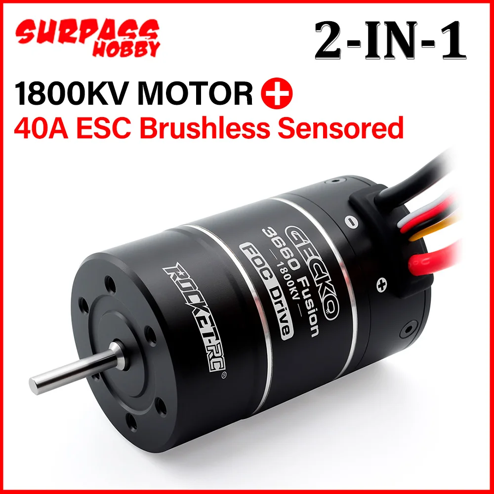 

SURPASS HOBBY Brushless Sensored System 2IN1 1800KV Motor 40A ESC 2-3S IP67 For 1/10 Cars