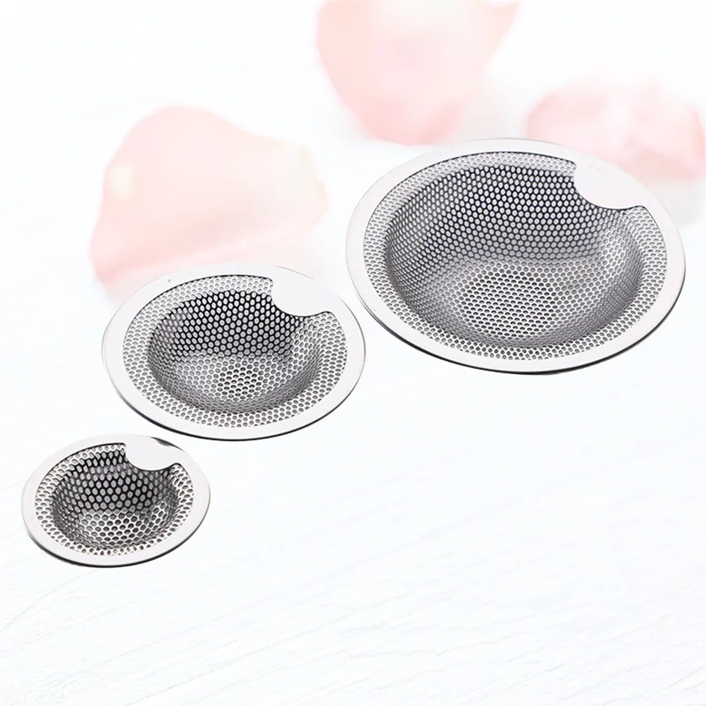 3 قطعة شبكة تصفية استنزاف الفولاذ المقاوم للصدأ للحمام المطبخ حوض الاستحمام الطابق تجفيف الشعر الماسك أداة ترشيح المياه #2