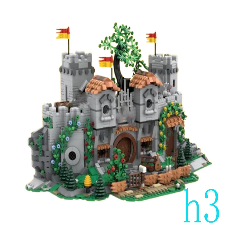 

Spot MOC-222554 2925pcs medieval three-dimensional building castle small particle assembly building blocks educational toy model