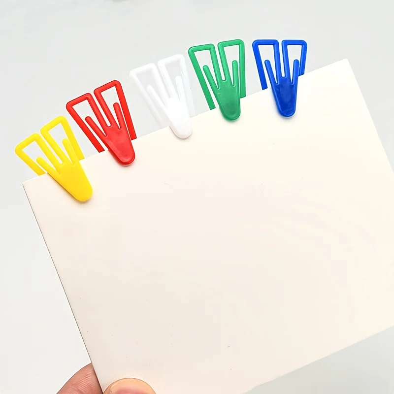 

150 шт. пластиковые скрепки для бумаг, длина 35 мм, разные цвета, треугольная форма, канцелярские товары, документов, треугольные зажимы