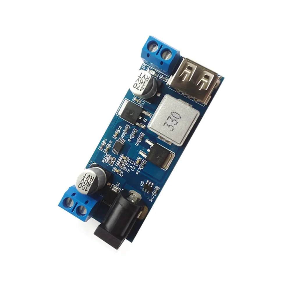 

DC-DC 24V/12V to 5V 5A Step Down Power Supply Board Buck Converter Replace LM2596S Adjustable USB Buck Charging Module for Phone