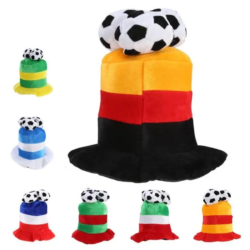 Sport Football Cap Soccer Hat Flannel Headwear Costume Party Dress-up for Football Fan Cheering