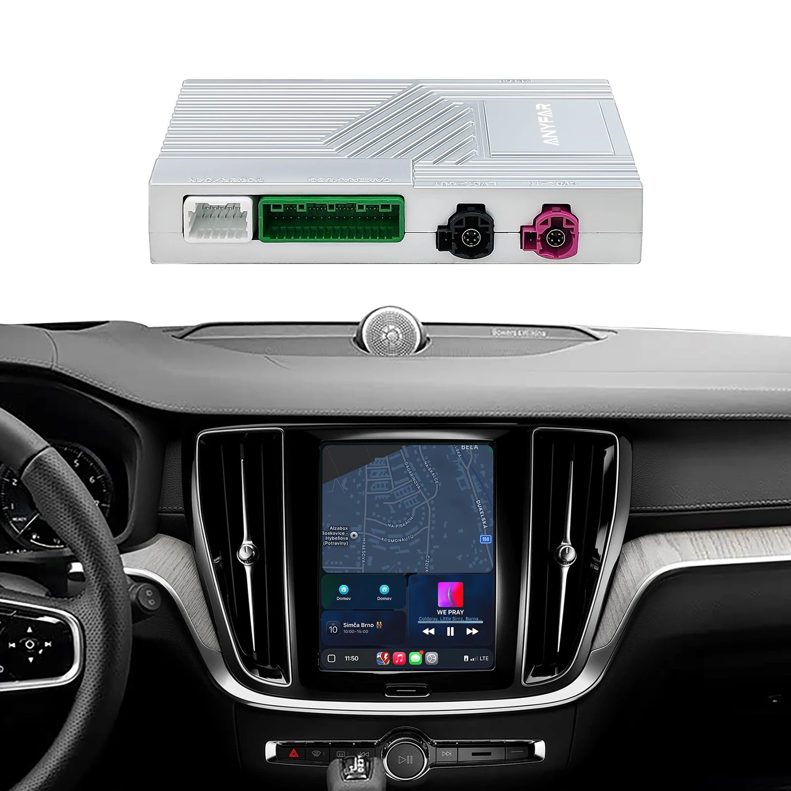Wireless CarPlay Android Auto Screen Upgrade Decoder Box  Retrofit Kit for Volvo V60 V90 S60 XC40 XC60 XC90 S60 S90 2017-2022