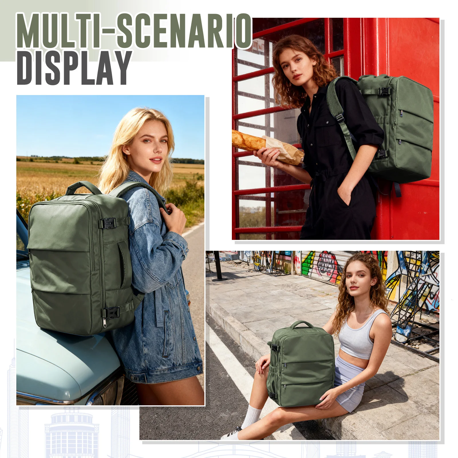 حقيبة ظهر للسفر مقاس 40 × 30 × 20 سم، حقيبة ظهر المقصورة لـ Ryanair، حقيبة ظهر للصعود للرحلات القصيرة، حقيبة ظهر للكمبيوتر المحمول، حقيبة ظهر للأعمال #6