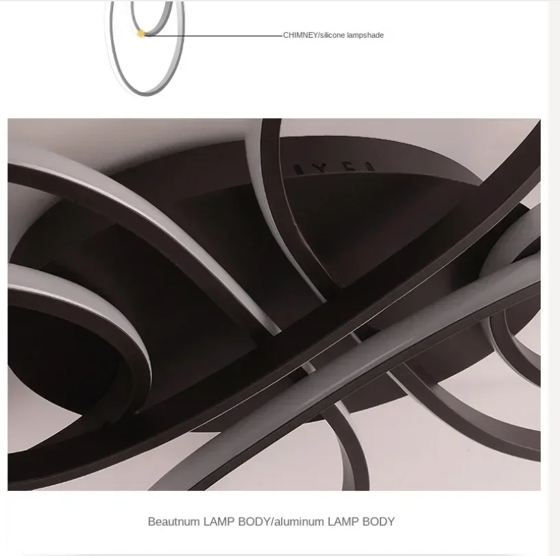 

Modern Chandeliers Dimmable Led Ceiling Lights For Living Room Bedroom Study Black/White lustre