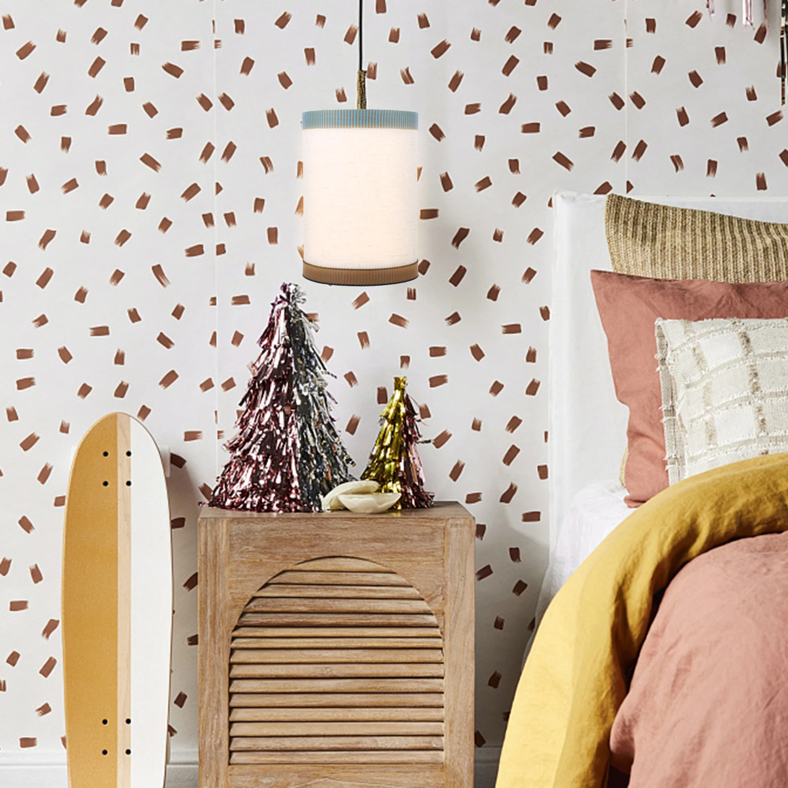 

Fabric Lamp Shade Straight Cylinder Simple Design Desk Lamp Shade Table Lampshade Soft Warm Light Decorative Cover