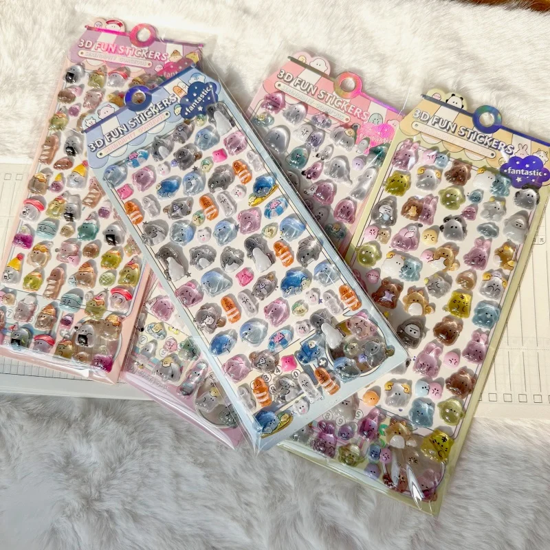 

Best-selling 3D YoYo Family Relief Crystal Sticker for Kids - Cartoon DIY Sticker for Phone Album