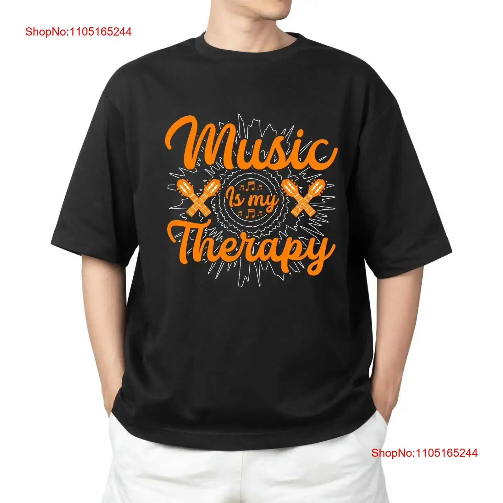 تي شيرت Music Is My Therapy Lover لعيد الميلاد للموسيقيين، قميص مغسول عتيق للارتداء اليومي، مريح وممتد #1