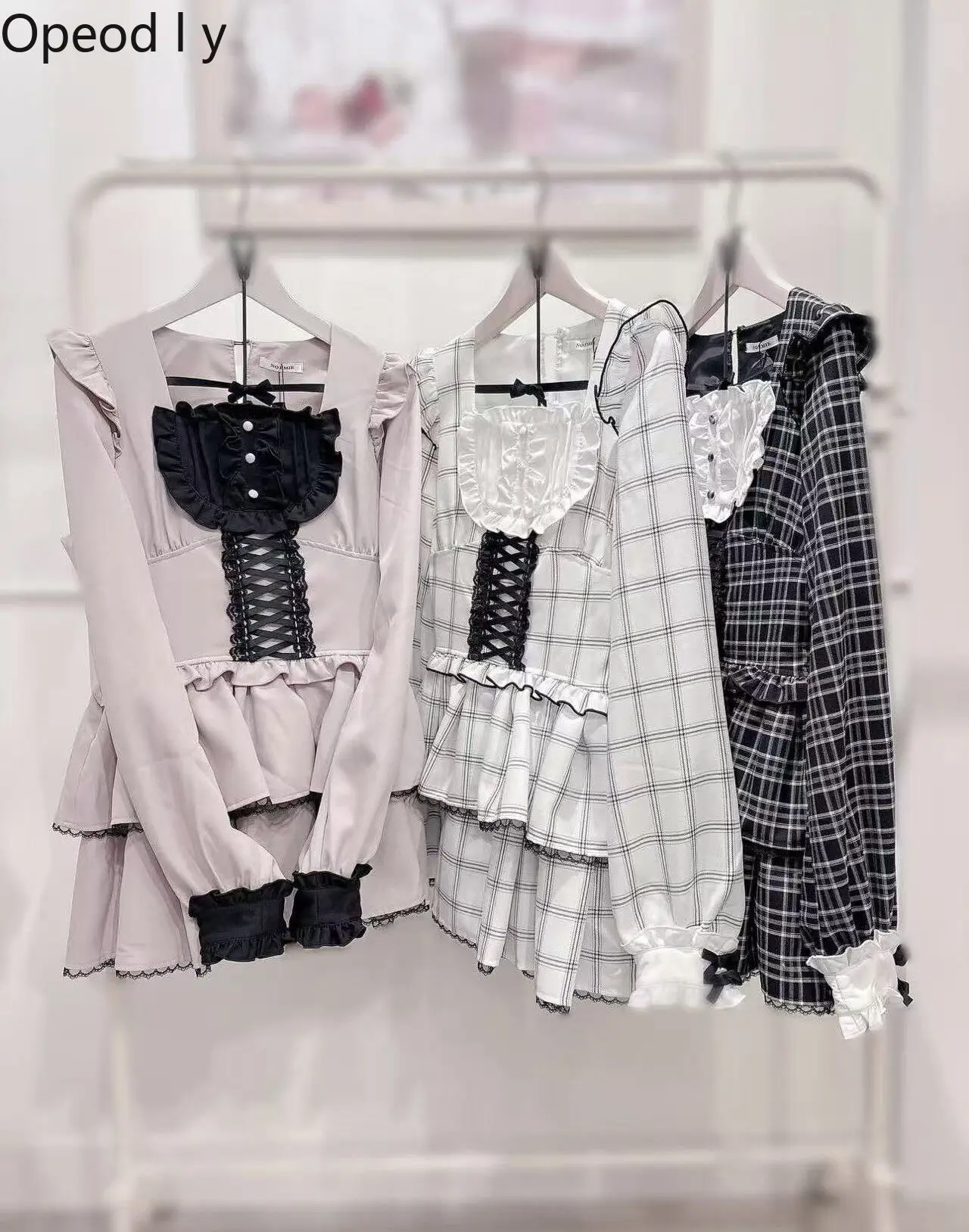 

Liz New Japanese Original Sweet and Cute Lolita Set Mass-produced Princess Style Long-sleeved Dress Shorts Two-piece Set