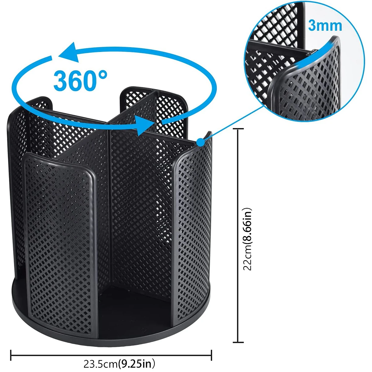 Rotatable Plastic Cup Storage Organizer 360°Dispenser 4 Compartment Cups and Lids Holder Detachable Desktop Coffee Cup Dispenser