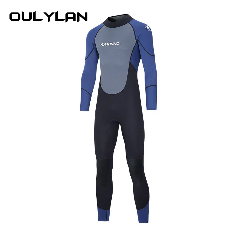 

Oulylan Men's Wetsuit 3mm or 2mm Neoprene Thickness Full Body Long Sleeve Back Zip Thermal Dive Suit Surf Scuba Diving Suit