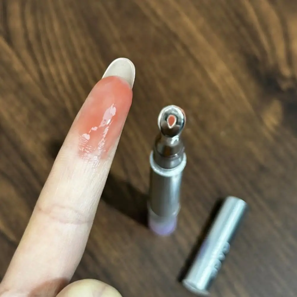 Lucidalabbra Idratante a lunga durata Adatto a tutte le pelli Testa di pennello in ferro Gelatina Lucidalabbra Idratante Tinta per labbra Rossetto Regalo