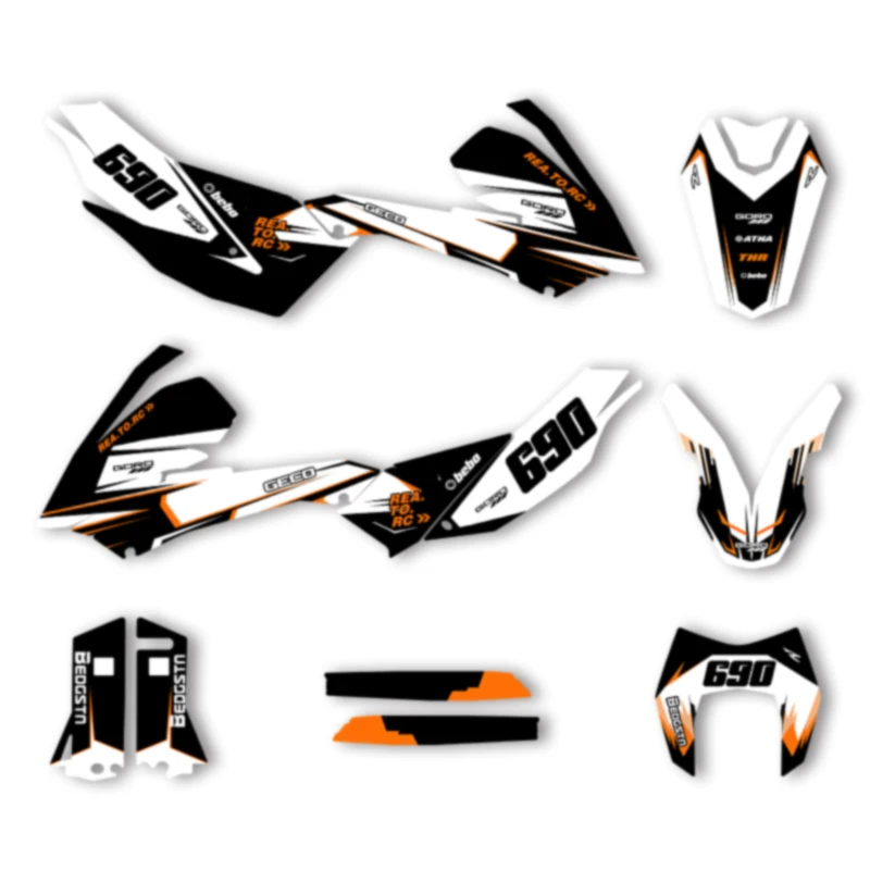 

SPACE Custom Motorcycle Graphics For KTM 2008 2009 2010 2011 08-11 LC4 SMC 690 Decal Stickers Kits 005