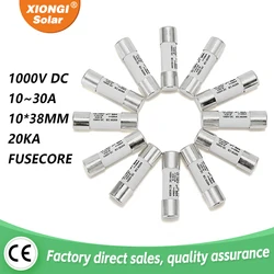 XIONGISOLAR 1pcs/10pcs 1000V 10A~30A Fuse Core Low Voltage 10x38mm gPV PV DC Fusible Link for Solar System Protection