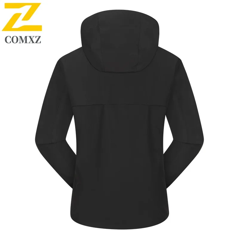 COMXZ سترات شتوية رجالية فاخرة موضة مقنعين المشي لمسافات طويلة تسلق مقاومة للرياح سترة دافئة نمط يومي معطف مريح خفيف الوزن #4