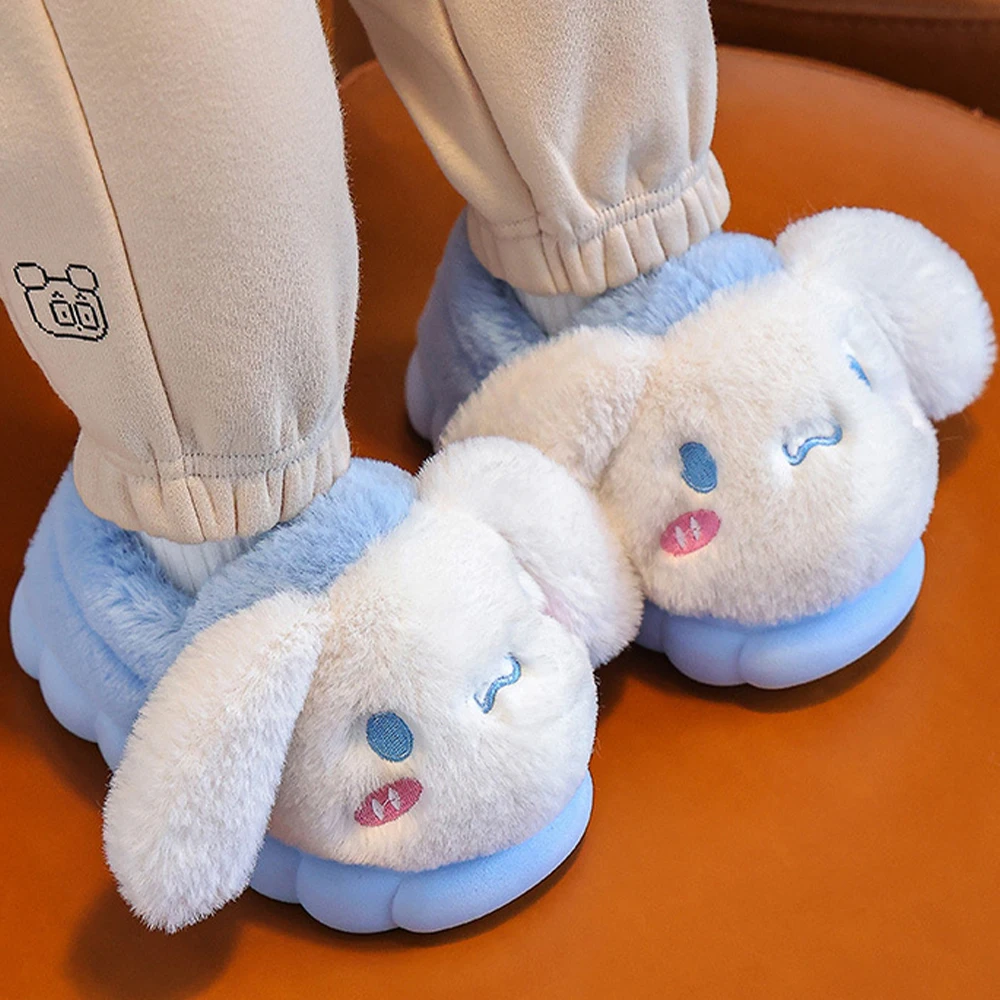 

Детские тапочки Cinnamoroll Melody Anime Sanrio Hello Kitty Kuromi, хлопковые плюшевые домашние тапочки с героями мультфильмов для девочек, рождественский подарок