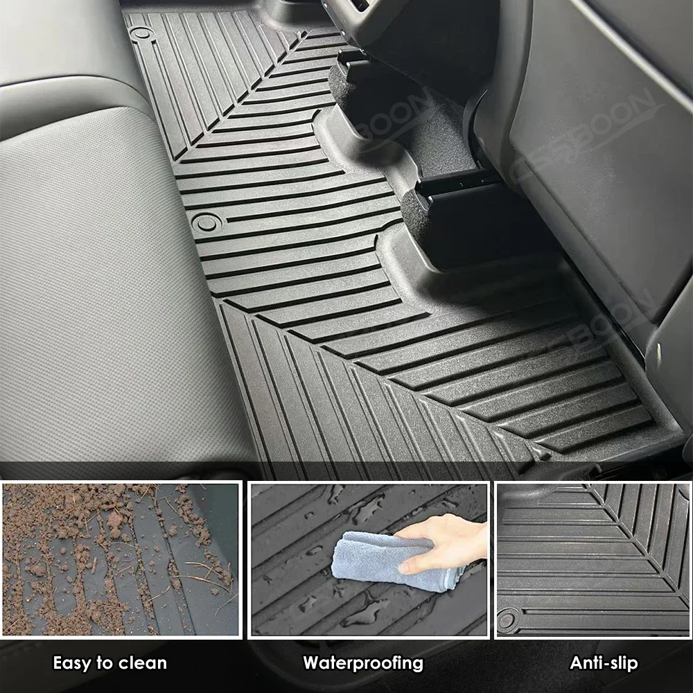 TPE Floor Mats Full Wrap For Tesla New Y Juniper 2025 Rear Trunk Carpets Weather-resistant Floor Liner Cargo Mat