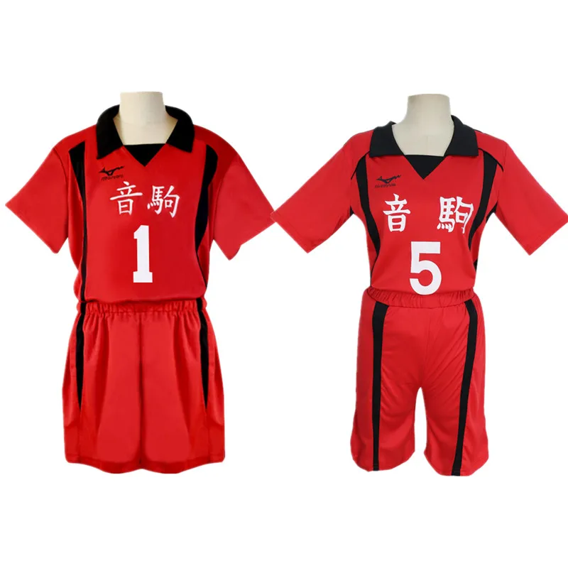 Haikyuu Nekoma SMA #5 1 Kenma Kazume Kuroo Tetsuro Kostum Cosplay Bola Voli Tim Jersey Pakaian Olahraga Acara Baru