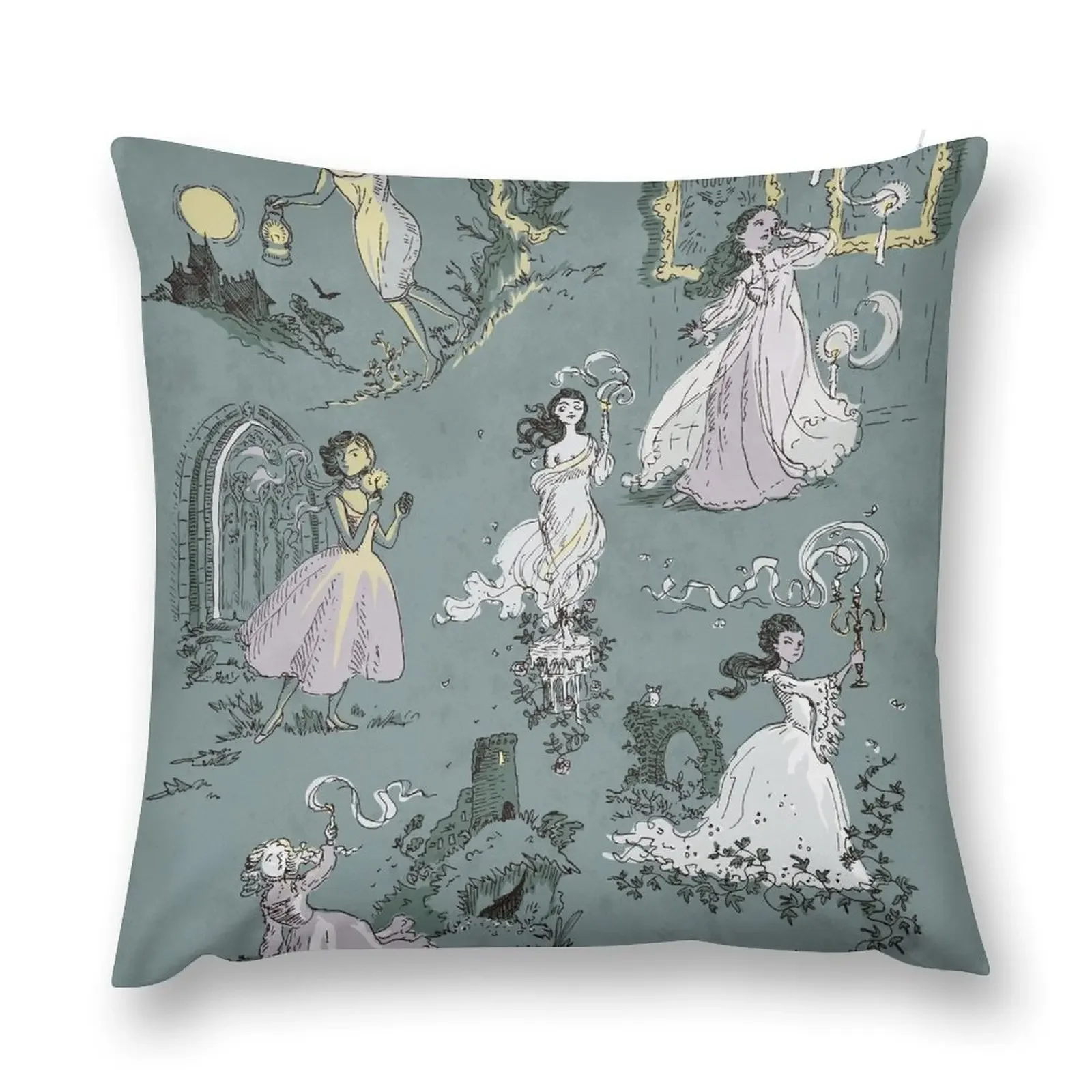 

Girls Running From Houses Throw Pillow Ornamental Pillow Sofa Cushions Covers sleeping pillows Cushion Cover For Sofa pillow