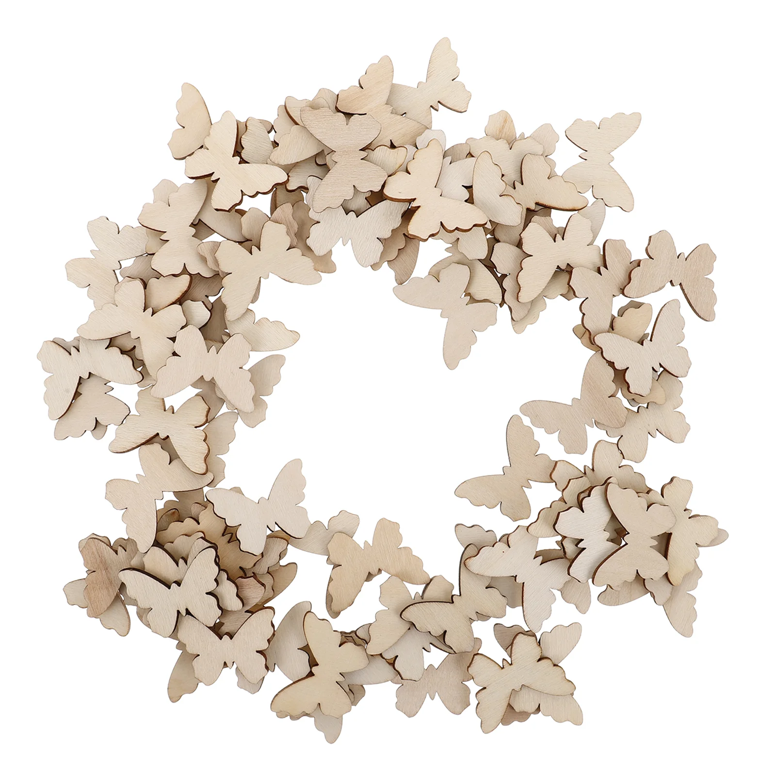 

100 Pcs Butterfly Wood Chips 100pcs Wooden Ornament Decoration Slice Crafts Small Christmas